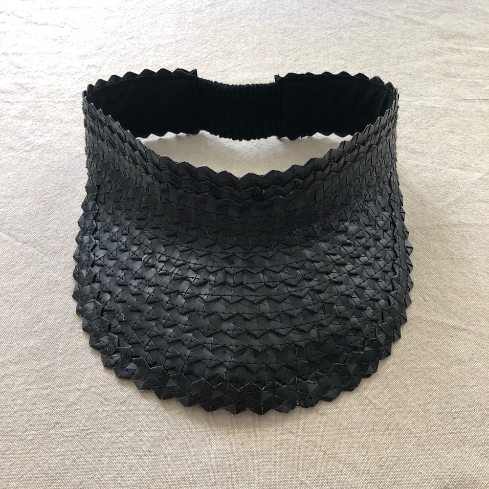 Small Brim Black Straw Visor ☀️like Free People